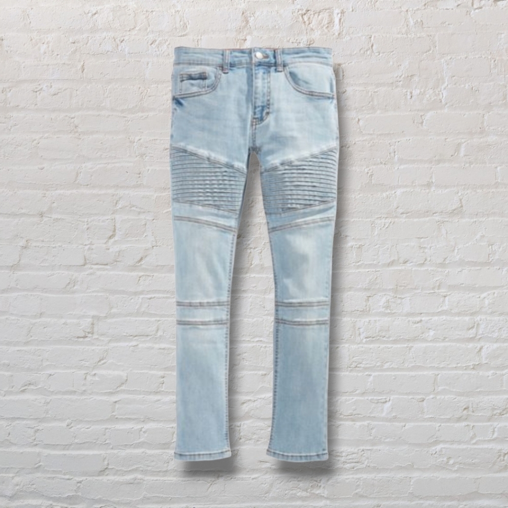 Ring of Fire Light Blue Distressed Moto Jeans - Kids USED No tag